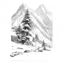 Mountain Scene tattoo design idea