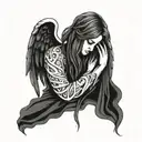 angel of grief tattoo design idea