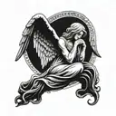 angel of grief tattoo design idea
