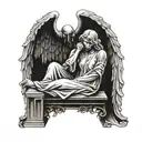 angel of grief tattoo design idea