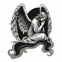 angel of grief tattoo design idea