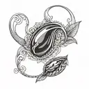 kidney bean tattoo design idea