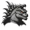 realistic high quality no flaws Godzilla tattoo design  tattoo design idea