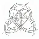 Abstract interpretation of Elden Ring symbol with subtle nods to Starscourge Radahn tattoo design idea