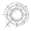 Abstract interpretation of Elden Ring symbol with subtle nods to Starscourge Radahn tattoo design idea