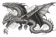 smaug the dragon flying tattoo design idea