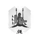 Guitar strings transforming into martial arts belts tattoo design idea