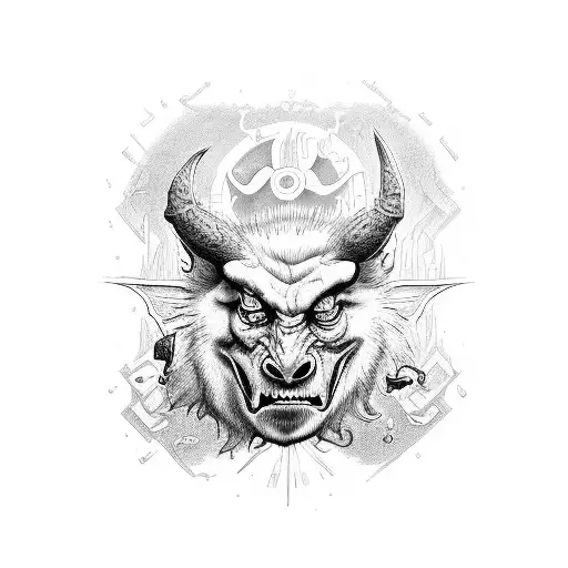 satan in a business suit  tattoo design idea