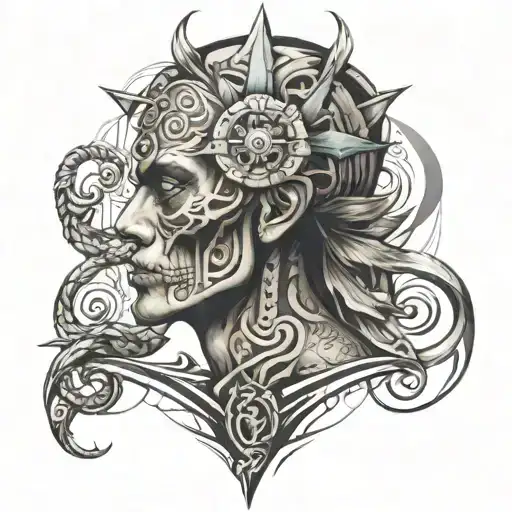 Spinal and psychological  tattoo design idea