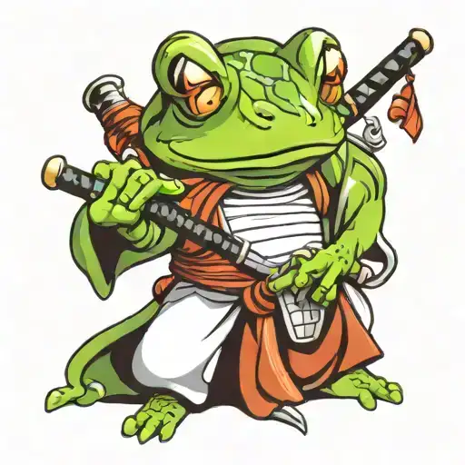 frog samurai tattoo design idea