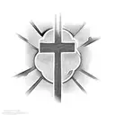 Christian Cross with clouds and scripture  tattoo design idea