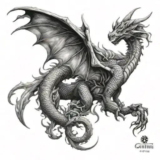 gemini dragon combination tattoo tattoo design idea