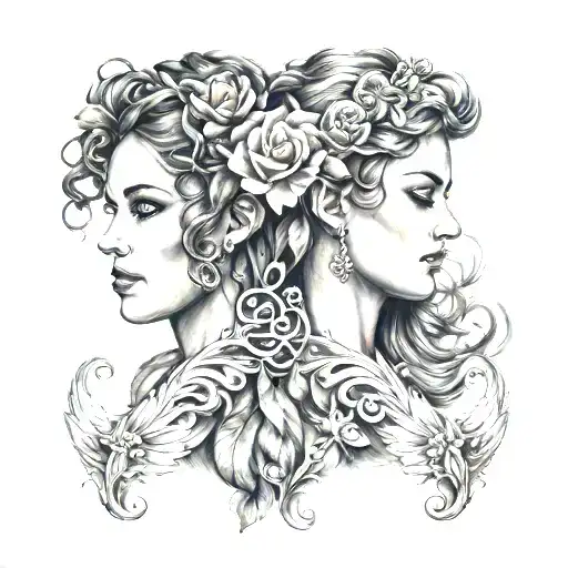 gemini and libra combination tattoo tattoo design idea
