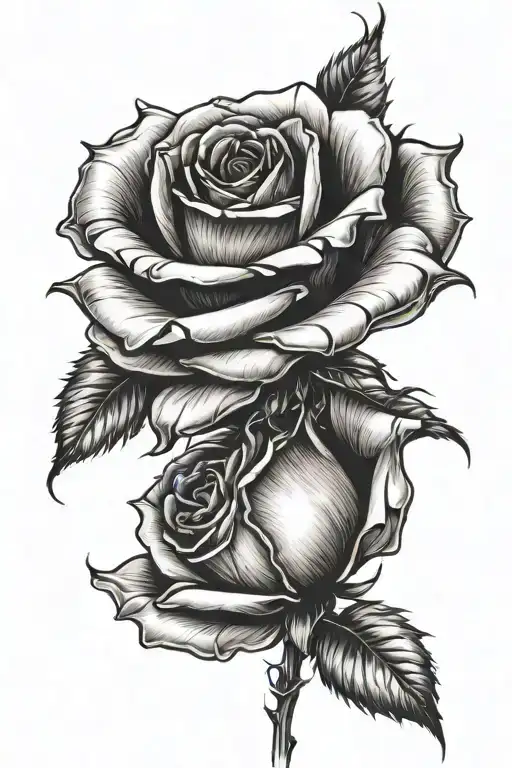 dead wilted rose tattoo design idea