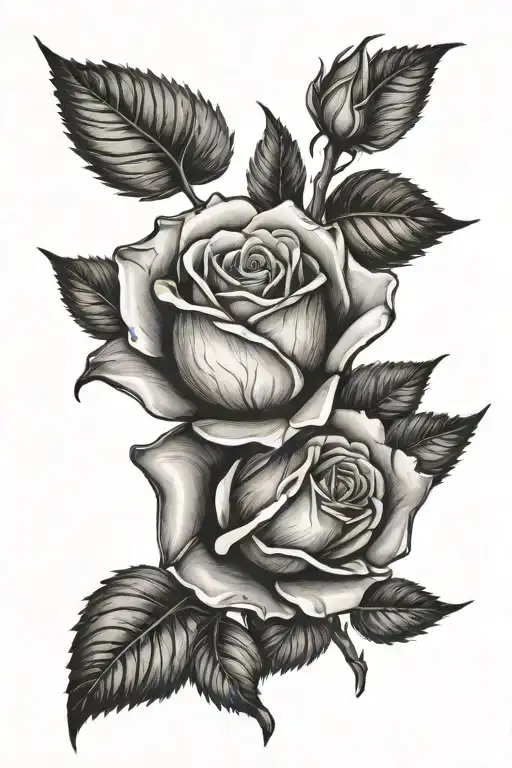 dead wilted rose simple tattoo design idea