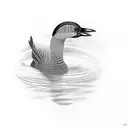 loon bird with reflection lines, very intricate with patterns.    tattoo design idea