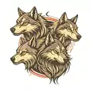 three badass wolves tattoo design idea