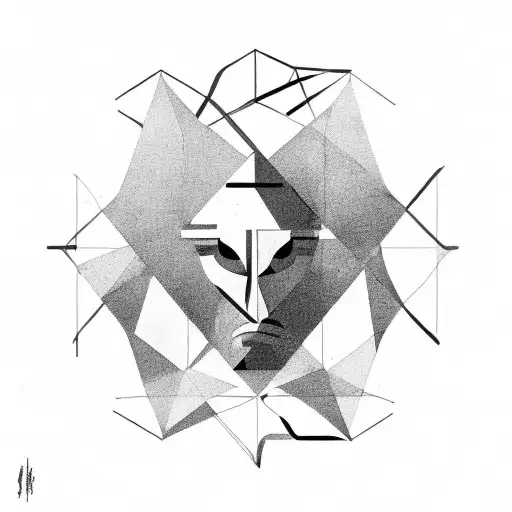 A minimalist geometric design incorporating elements of Saint Sebastian's story tattoo design idea