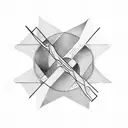 A minimalist geometric design incorporating elements of Saint Sebastian's story tattoo design idea