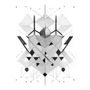 A minimalist geometric design incorporating elements of Saint Sebastian's story tattoo design idea