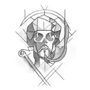 A minimalist geometric design incorporating elements of Saint Sebastian's story tattoo design idea