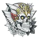 Pharaoh skull surrounded tattoo design idea