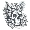Pharaoh skull surrounded tattoo design idea