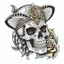 Pharaoh skull surrounded tattoo design idea