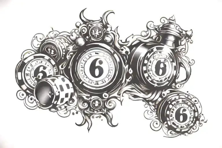 casino slot 696 tattoo design idea