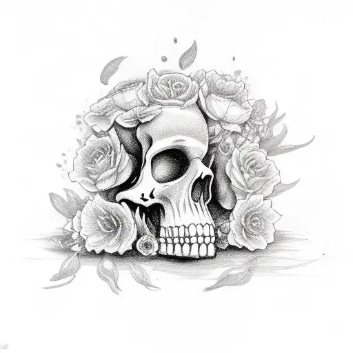 phrase "memento mori", a candle burning with flowers as a base. tattoo design idea