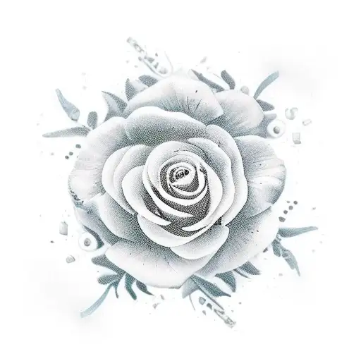 mar, cogumelos e flores tattoo design idea