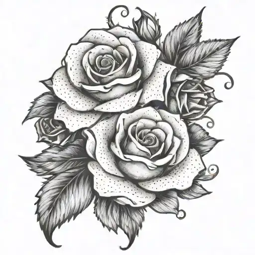 Burning roses tattoo design idea