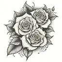 Burning roses tattoo design idea