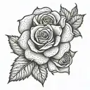 Burning roses tattoo design idea