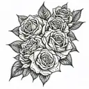 Burning roses tattoo design idea