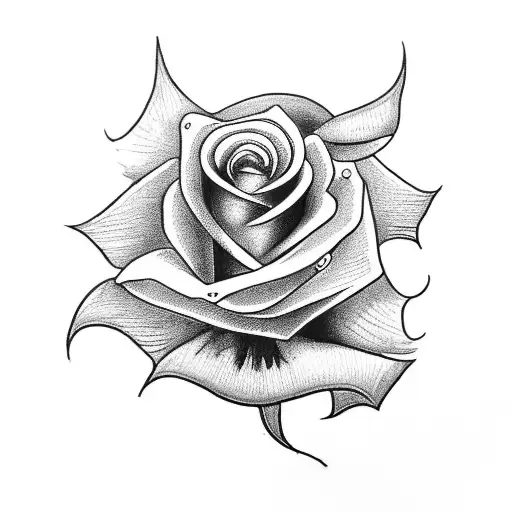 A medieval gothic gauntelet holding a rose tattoo design idea