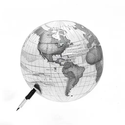 john galt oath on globe tattoo design idea