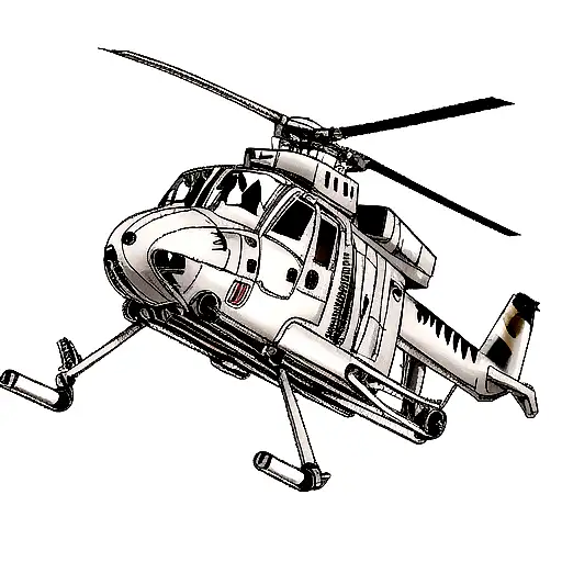 Tiger, military helicopter tattoo design idea