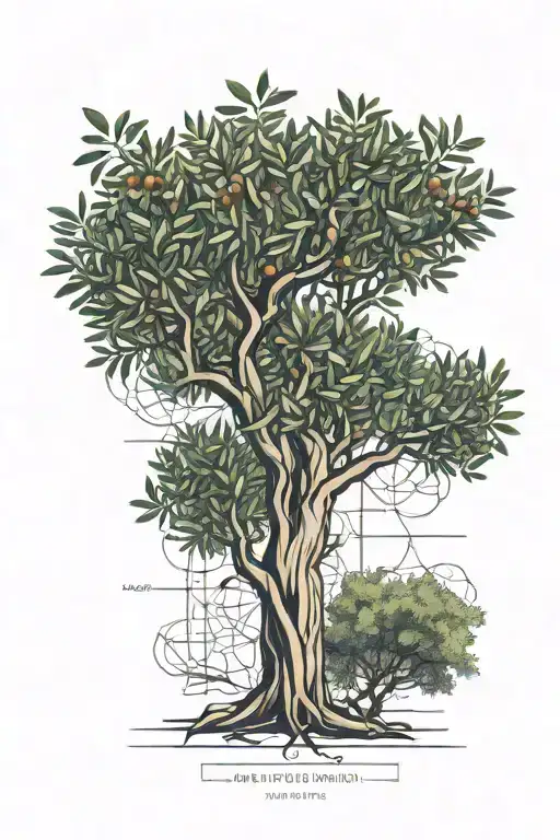Olive tree, names written, family includes names written tattoo design idea