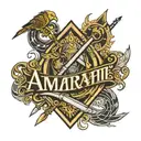 For a warrior-themed tattoo featuring the name "Amari," consider the following design elements:  Font Style: Use a bold, tattoo design idea