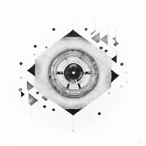 A dotwork tattoo of a vinyl record with 11:11 as the track number tattoo design idea