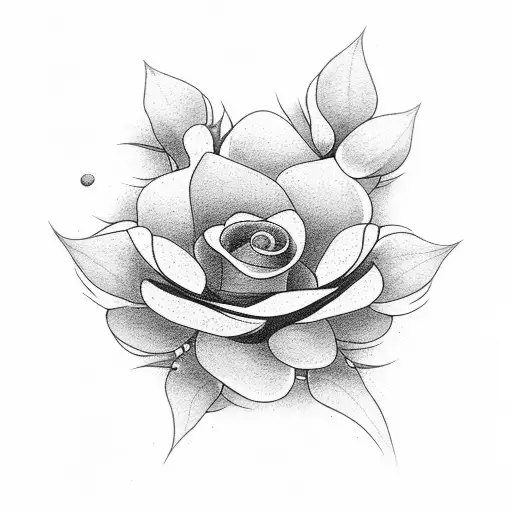 A black-grey tattoo of a flower with a stem formed by the numbers 11:11 tattoo design idea