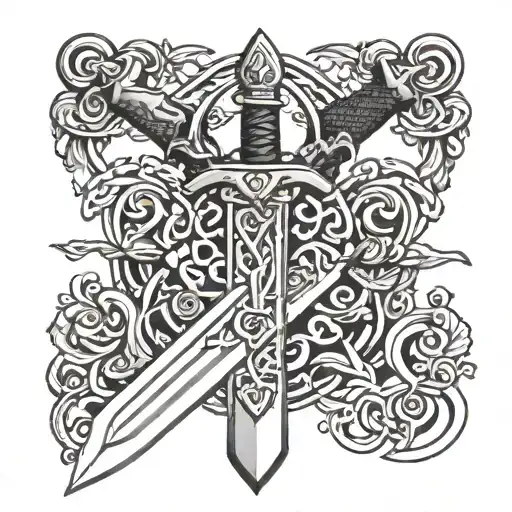 viking sword tattoo design idea