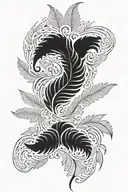 silver fern patterns surrounding tattoo design idea