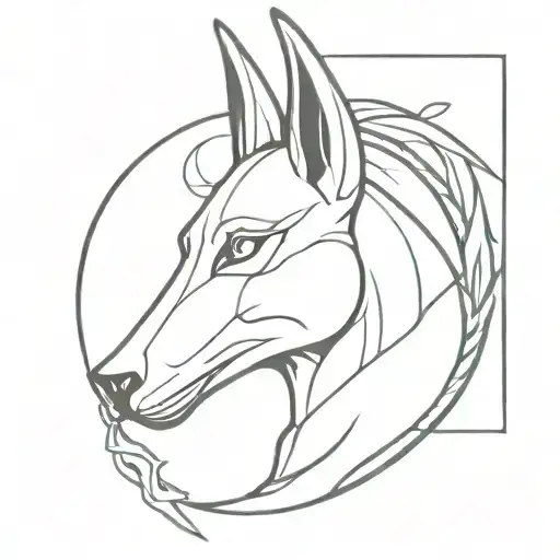 ANUBIS WITH A HALO tattoo design idea