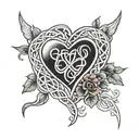 Celtic heart shape tattoo design idea