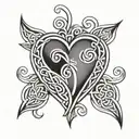 Celtic heart shape tattoo design idea