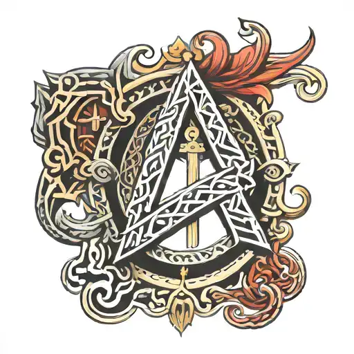letters AMAG with nordic runes tattoo tattoo design idea