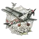 ducks and airplanes flying tattoo design idea