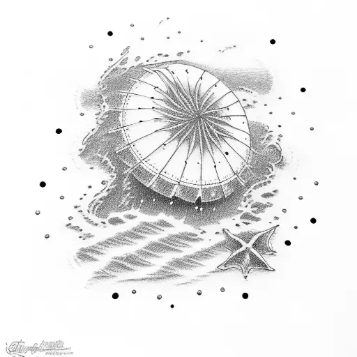 sunset at beach  tattoo design idea